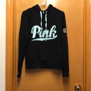 Distressed PINK Half Zip